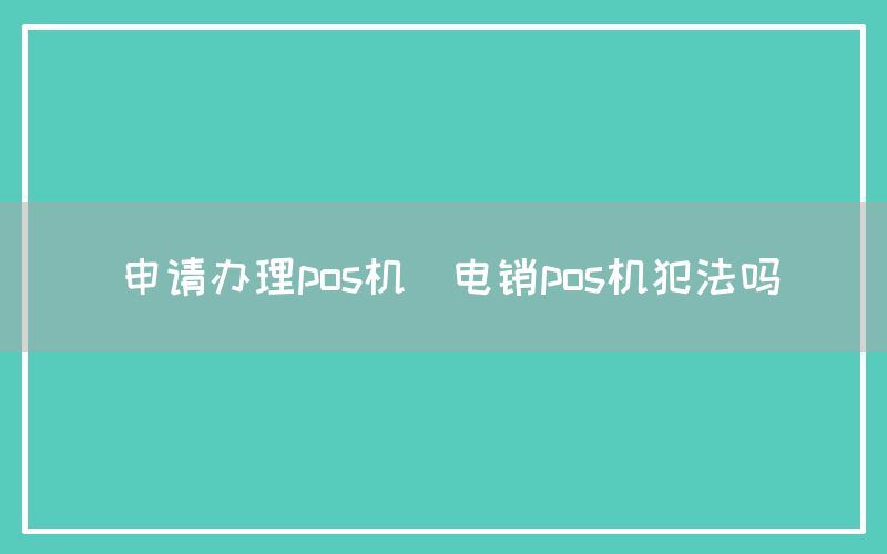 申请办理pos机(电销pos机犯法吗)