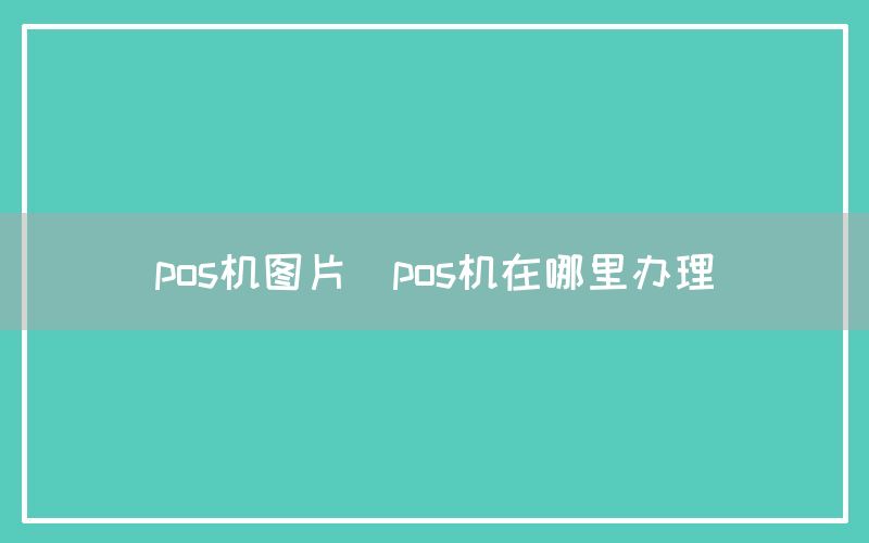 pos机图片(pos机在哪里办理)