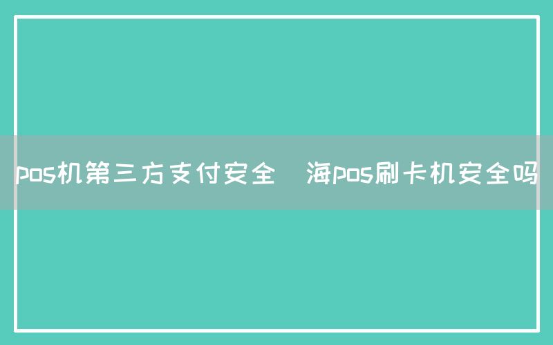 pos机第三方支付安全(海pos刷卡机安全吗)