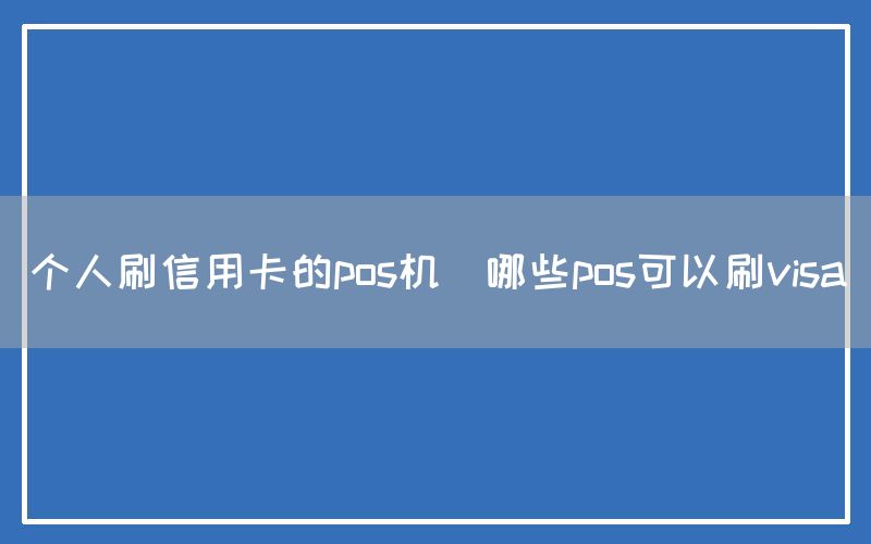 个人刷信用卡的pos机(哪些pos可以刷visa)